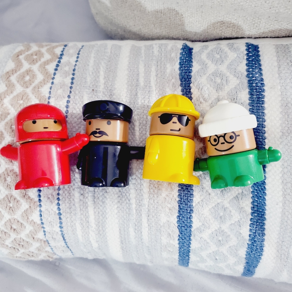 Vintage Lillabo 4 Piece Toy Construct Character Set